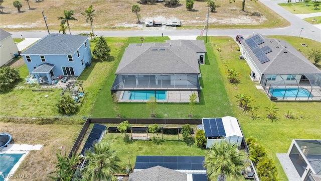 drone / aerial view with a residential view