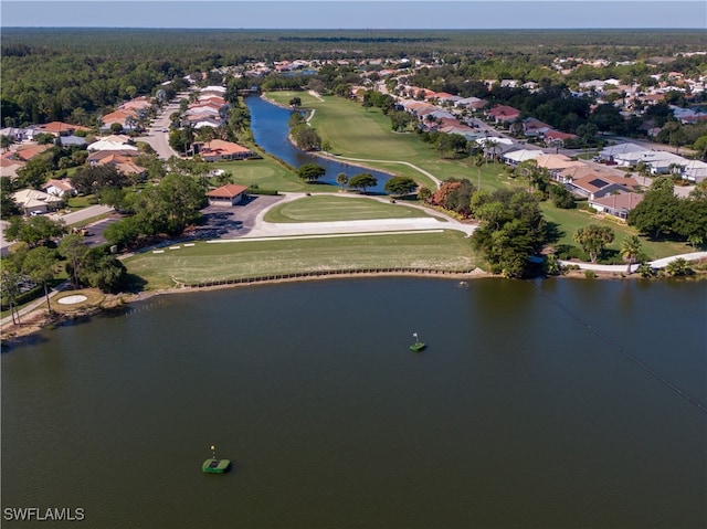 20849 Santorini Way N, Fort Myers, FL 33917 - birds eye view of property featuring a residential view, view of golf course, and a water view
