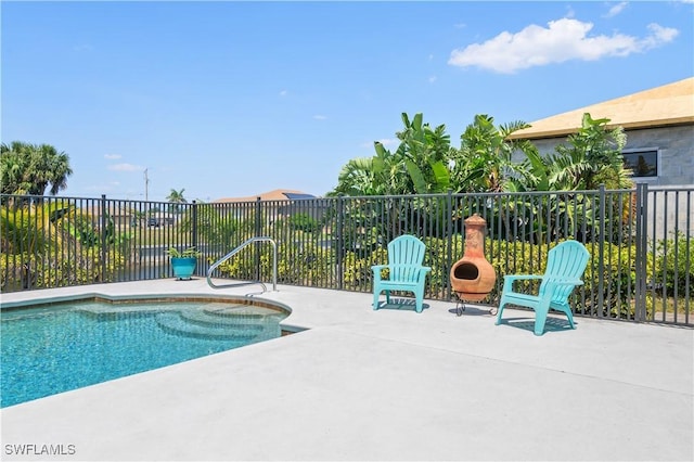 713 SW 39th Ter, Cape Coral, FL 33914 - view of swimming pool featuring a fenced in pool, a patio area, and fence