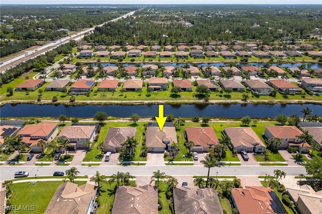 2094 Satsuma Ln, Naples, FL 34120 - aerial view of property and surrounding area with nearby suburban area and a nearby body of water