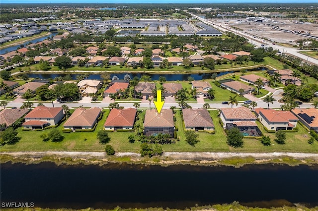 2094 Satsuma Ln, Naples, FL 34120 - aerial view of property's location with nearby suburban area and a large body of water