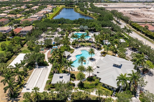 2094 Satsuma Ln, Naples, FL 34120 - bird's eye view of a pool and a nearby body of water