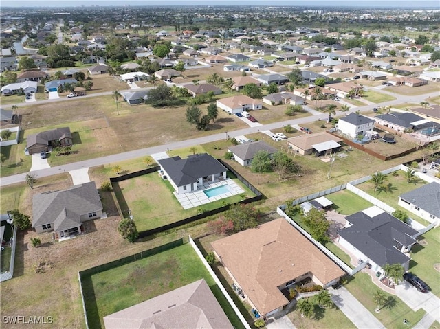 aerial view with a residential view