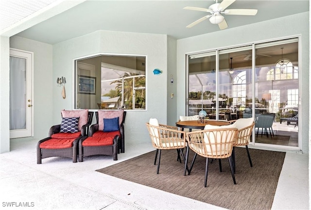 view of patio with ceiling fan