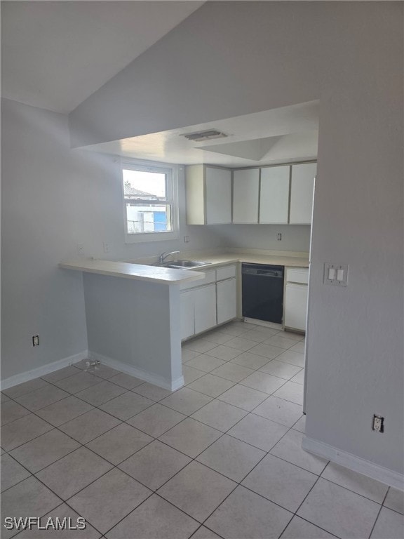 2123 NE 6th Pl, Cape Coral, FL 33909 - kitchen featuring visible vents, light tile patterned floors, dishwasher, and white cabinets