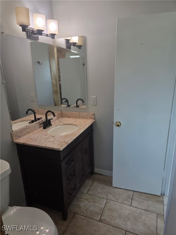2123 NE 6th Pl, Cape Coral, FL 33909 - bathroom featuring vanity, tile patterned flooring, and toilet
