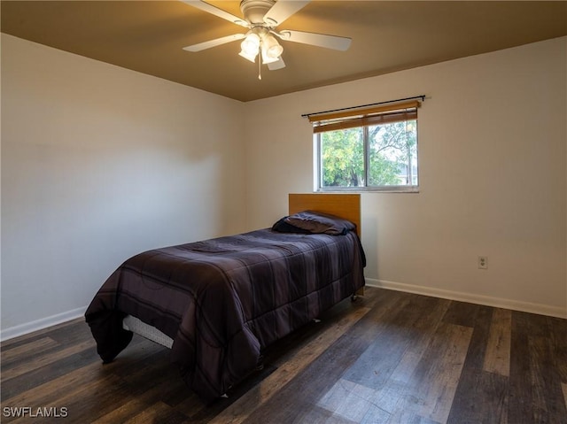 1228 SE 24th Ave Unit A, Cape Coral, FL 33990 - bedroom featuring wood finished floors, baseboards, and ceiling fan
