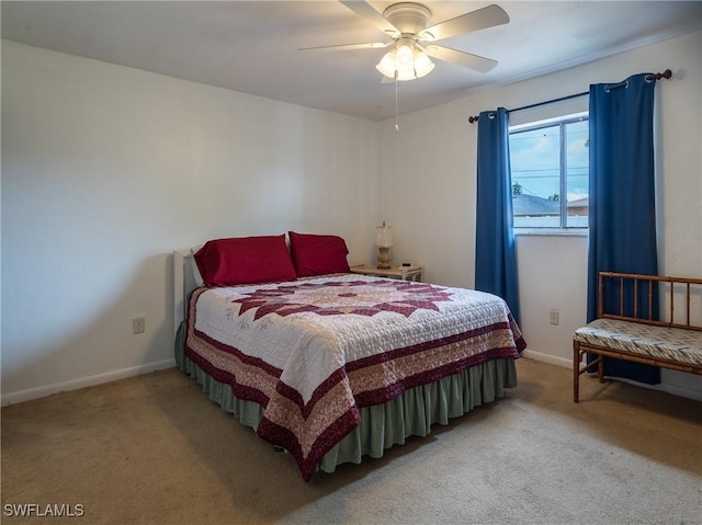 1228 SE 24th Ave Unit A, Cape Coral, FL 33990 - bedroom featuring carpet, ceiling fan, and baseboards