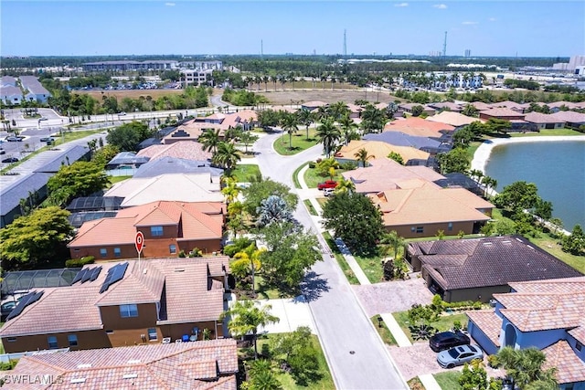 aerial view with a residential view