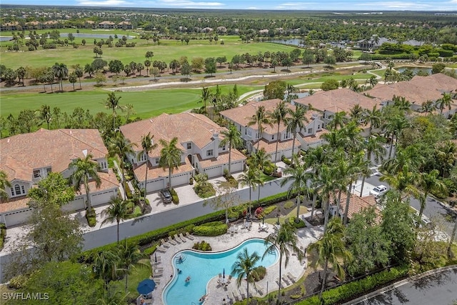 9030 Cascada Way Unit 102, Naples, FL 34114 - birds eye view of property featuring a water view, golf course view, and a residential view