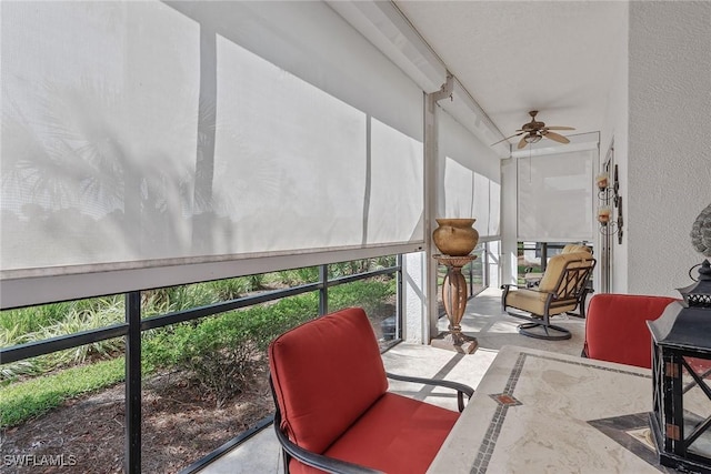 9030 Cascada Way Unit 102, Naples, FL 34114 - sunroom featuring ceiling fan