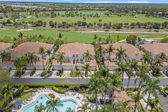 9030 Cascada Way Unit 102, Naples, FL 34114 - birds eye view of property featuring a water view, view of golf course, and a residential view