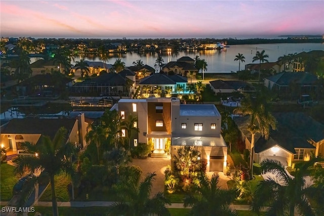 724 Plantation Ct, Marco Island, FL 34145 - aerial view at dusk of a water view