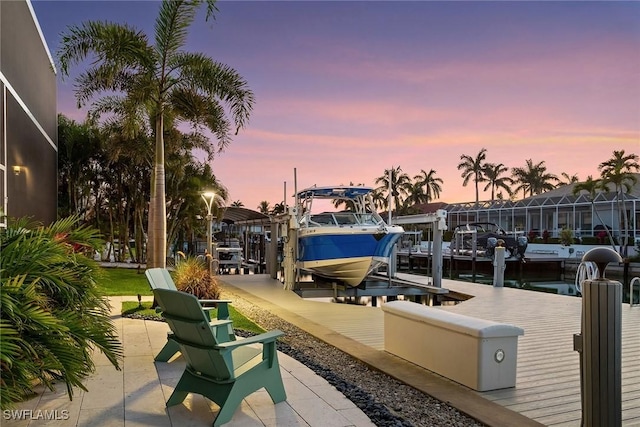 724 Plantation Ct, Marco Island, FL 34145 - dock area with boat lift
