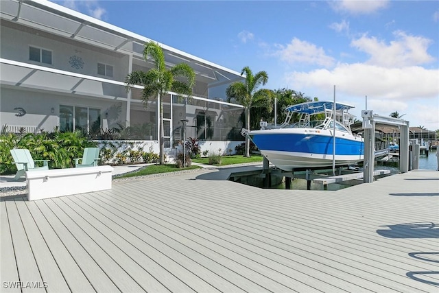 724 Plantation Ct, Marco Island, FL 34145 - dock area featuring boat lift