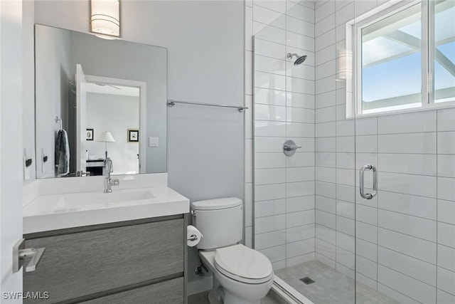 724 Plantation Ct, Marco Island, FL 34145 - full bathroom with a stall shower, toilet, and vanity