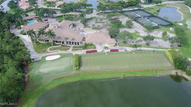 3665 Buttonwood Way Unit 1422, Naples, FL 34112 - drone / aerial view featuring a water view and view of golf course