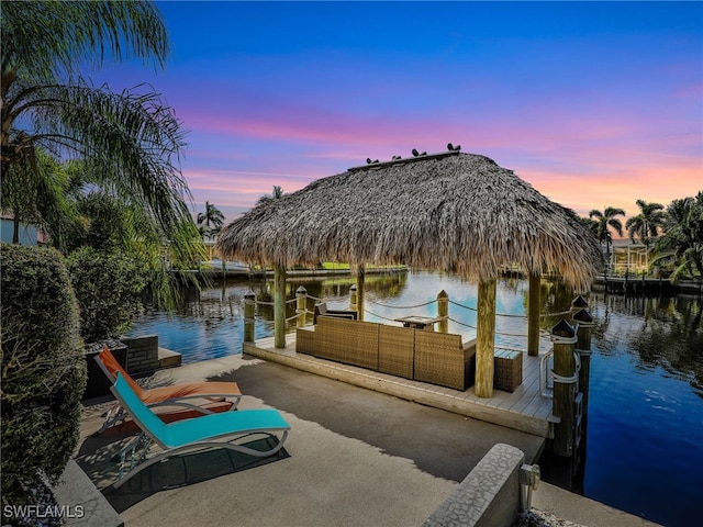 1800 SE 21st St, Cape Coral, FL 33990 - dock area featuring a gazebo and a water view