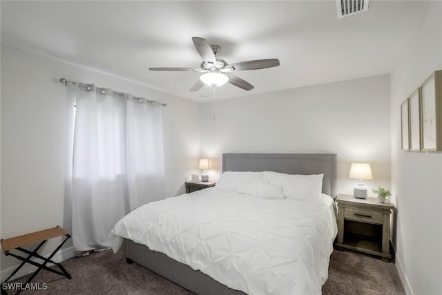 2016 SW 28th Ln, Cape Coral, FL 33914 - carpeted bedroom featuring baseboards, ceiling fan, and visible vents
