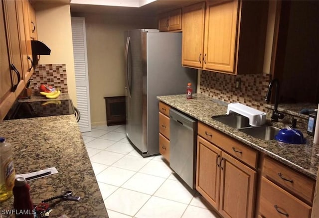 303 Georgia Ave, Fort Myers, FL 33905 - kitchen with light tile patterned floors, a sink, electric stove, dishwasher, and tasteful backsplash