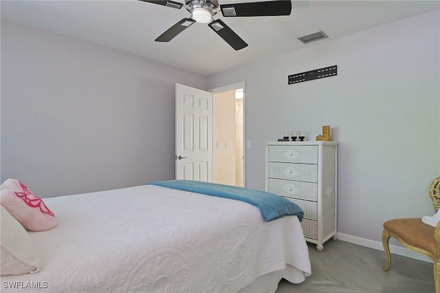 147 Coral Dr, Fort Myers, FL 33905 - bedroom with baseboards, ceiling fan, and visible vents