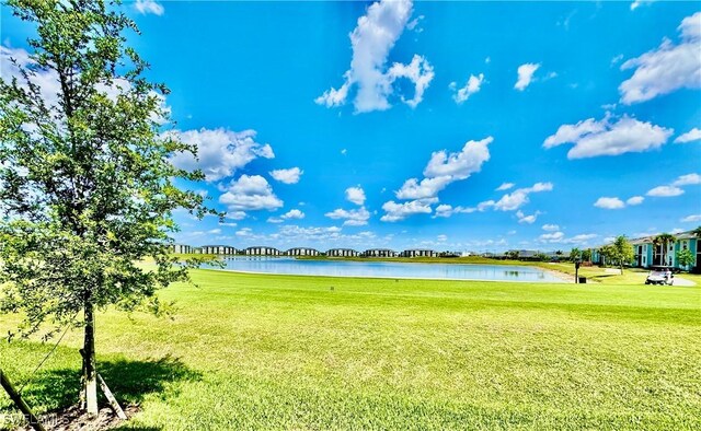 5445 Double Eagle Cir Unit 3012, Ave Maria, FL 34142 - view of green lawn featuring a water view