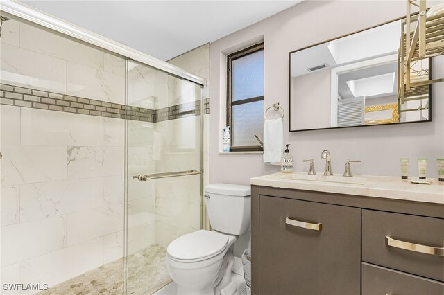 1424 SW 49th St, Cape Coral, FL 33914 - full bathroom with toilet, a stall shower, and vanity