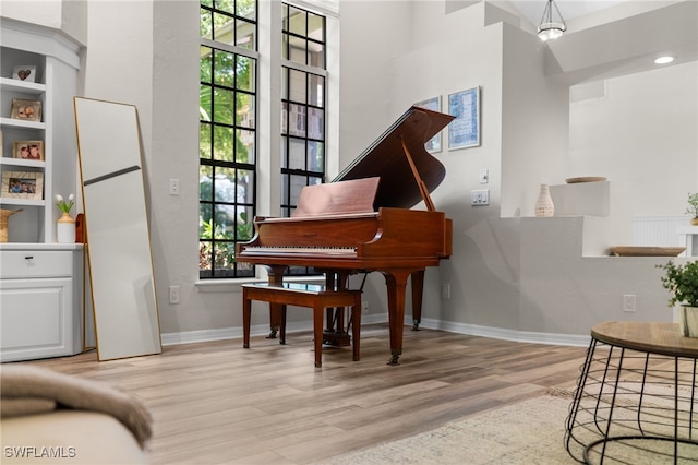 1904 Timberline Dr, Naples, FL 34109 - living area with light wood-style flooring, baseboards, and a high ceiling