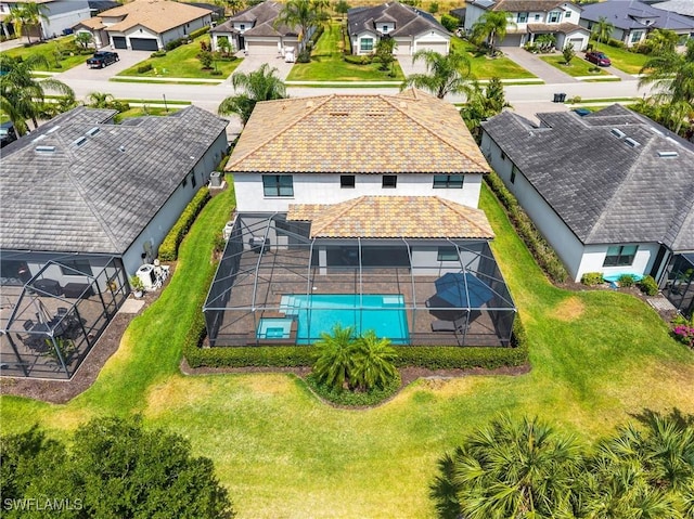 17186 Ashcomb Way, Estero, FL 33928 - aerial perspective of suburban area featuring a pool area