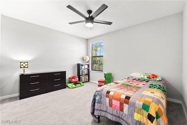 17186 Ashcomb Way, Estero, FL 33928 - carpeted bedroom with baseboards and ceiling fan