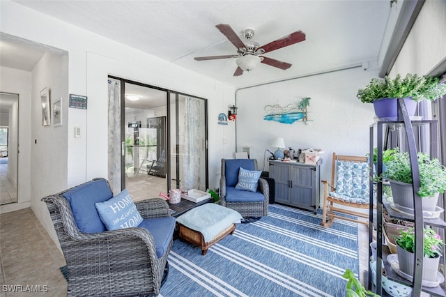 12130 Kelly Greens Blvd Unit 91, Fort Myers, FL 33908 - view of patio / terrace featuring a ceiling fan