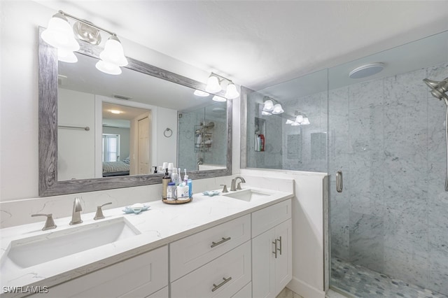 12130 Kelly Greens Blvd Unit 91, Fort Myers, FL 33908 - full bath with connected bathroom, a stall shower, and a sink
