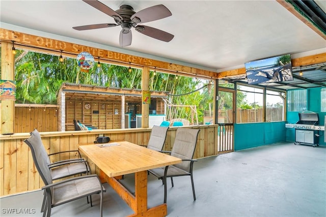 7666 Laurel Valley Rd, Fort Myers, FL 33967 - sunroom / solarium featuring concrete floors