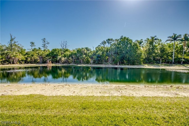 property view of water with a view of trees