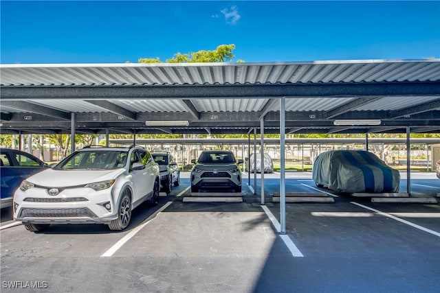 view of covered parking lot
