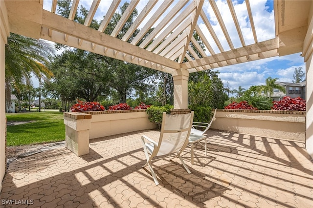 view of patio / terrace with a pergola
