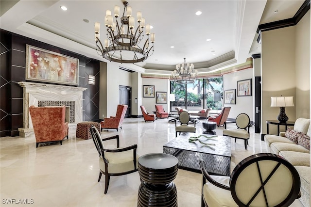 1050 Borghese Ln Unit 206, Naples, FL 34114 - building lobby featuring ornamental molding and recessed lighting