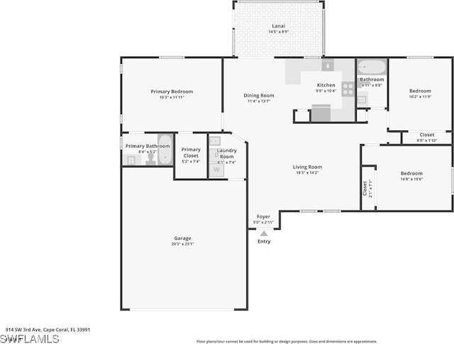 914 SW 3rd Ave, Cape Coral, FL 33991 - room layout