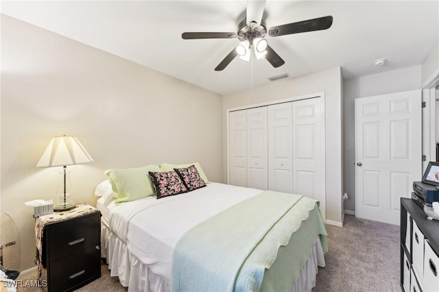 914 SW 3rd Ave, Cape Coral, FL 33991 - bedroom featuring carpet, a closet, baseboards, and a ceiling fan