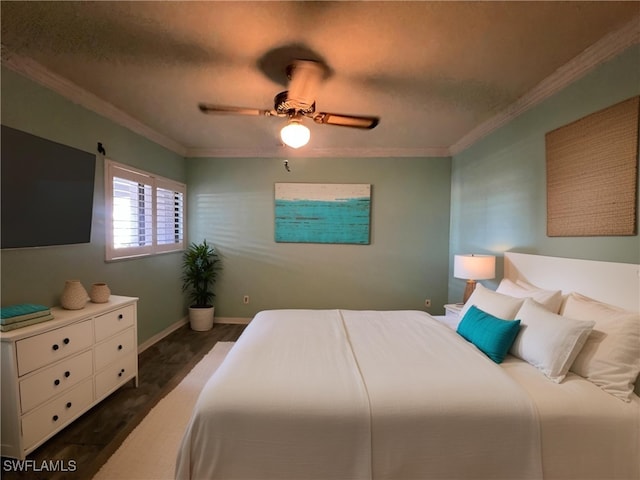 1016 SE 46th St Unit 102, Cape Coral, FL 33904 - bedroom featuring crown molding, baseboards, and ceiling fan