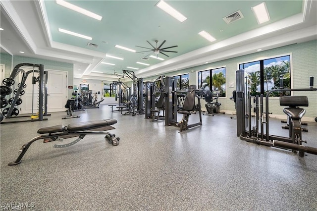workout area with visible vents