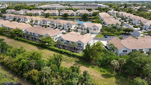 8310 Village Edge Cir Unit 3, Fort Myers, FL 33919 - bird's eye view with a water view and a residential view