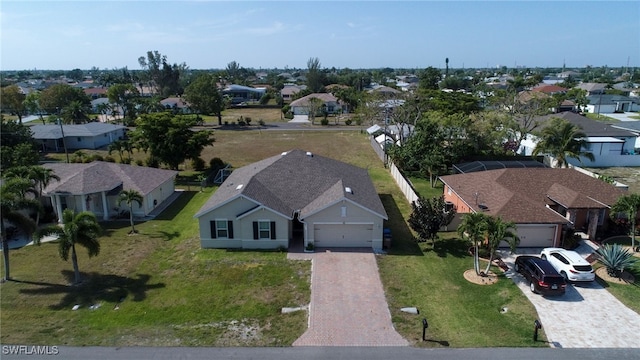 bird's eye view with a residential view