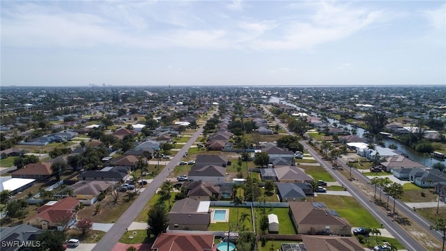 aerial view with a residential view