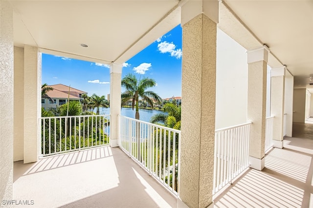 balcony with a water view