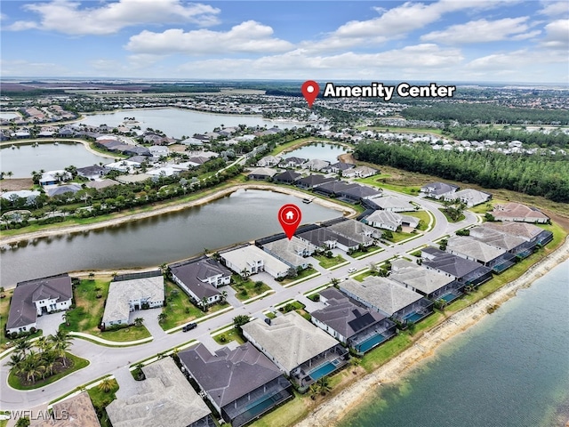 14243 Galley Ct, Naples, FL 34114 - aerial view featuring a water view and a residential view