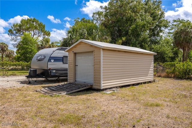view of shed