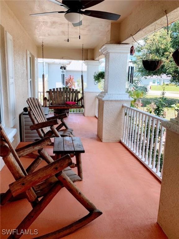 3303 32nd St SW, Lehigh Acres, FL 33976 - view of patio with a ceiling fan