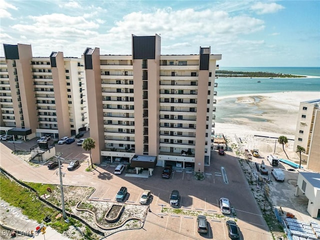 view of building exterior featuring a water view
