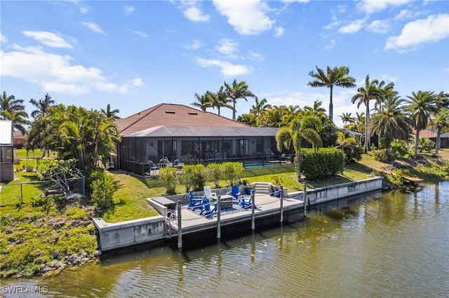 3824 SW 11th Pl, Cape Coral, FL 33914 - dock area featuring a water view and fence